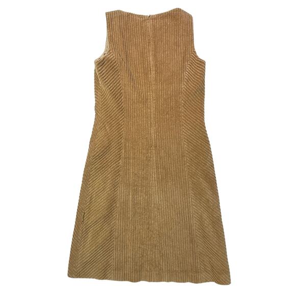 Vintage Misselleci Les Copains Corduroy Dress Caramel Brown Italy Size 42 / 11 - Picture 2 of 9